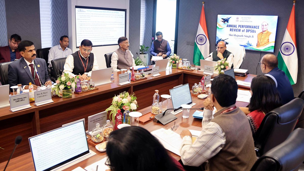 Defence Minister reviews PSU performance at annual meet