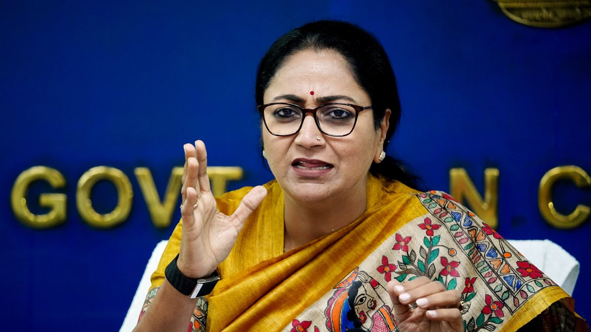 Delhi CM Rekha Gupta addresses press conference at Secretariat