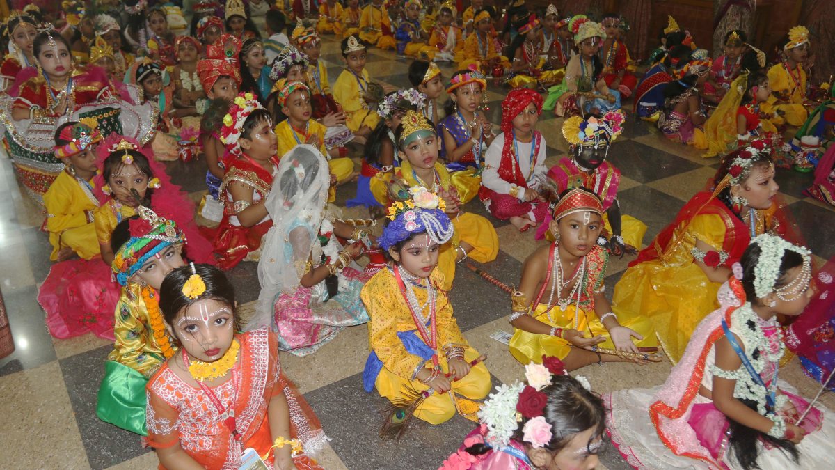 Kids in Krishna-Radha costumes ahead of Janmashtami in Agartala