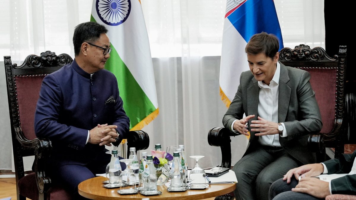 Rijiju, Serbian Speaker hold bilateral talks at NAM Summit