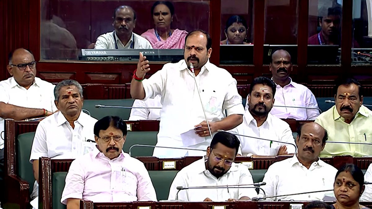 AIADMK MLA speaks during Tamil Nadu budget session