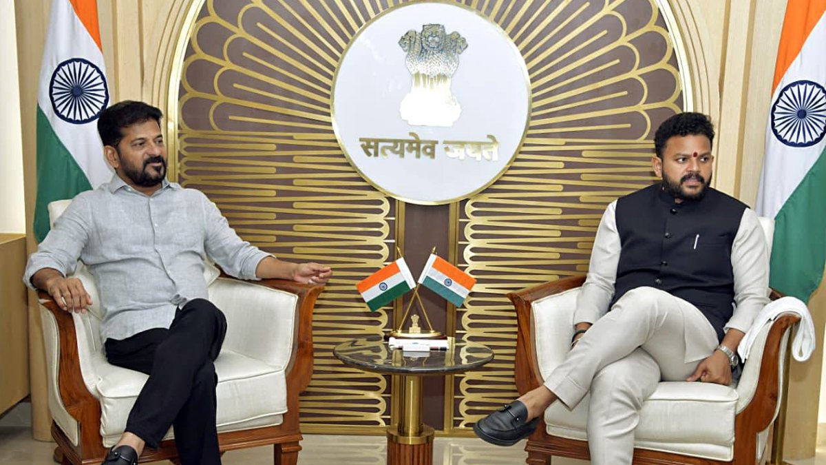 Telangana CM Revanth Reddy meets Union Minister Naidu in Delhi