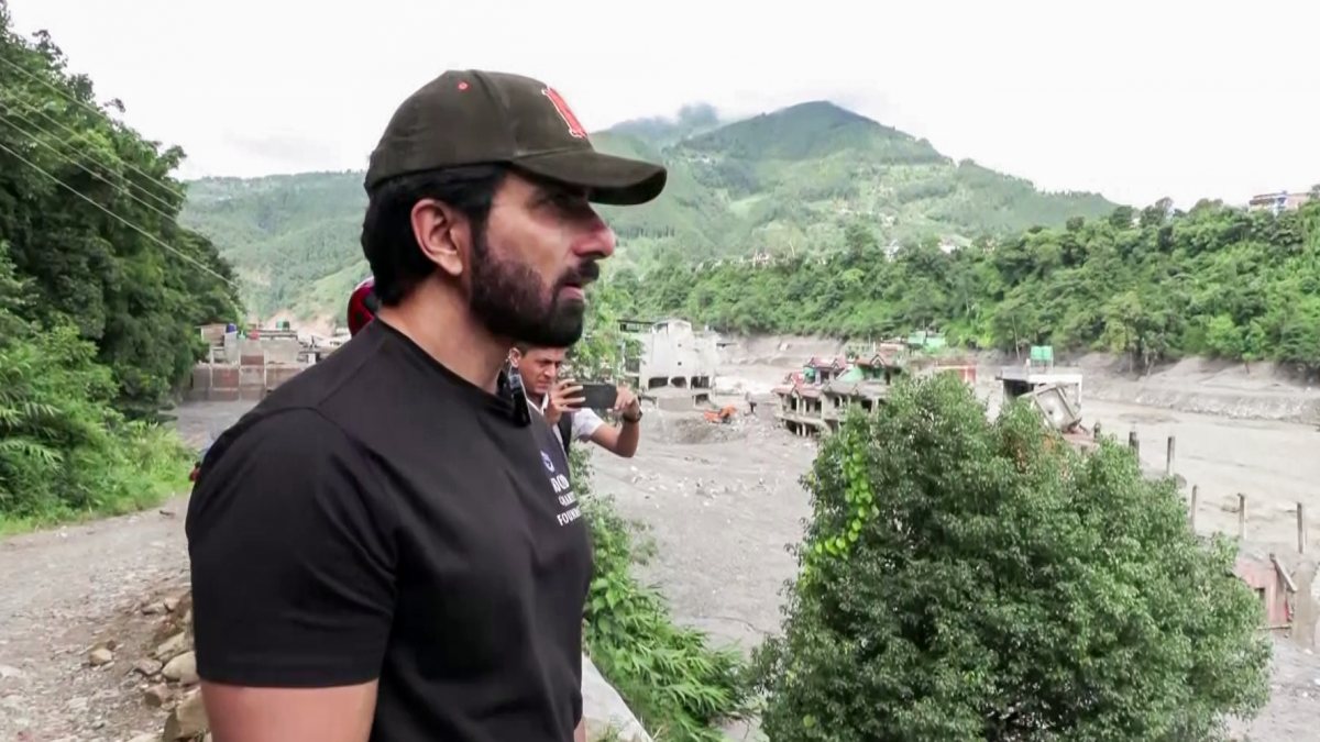 Sonu Sood inspects flood-hit Trishuli Bazar in Nepal