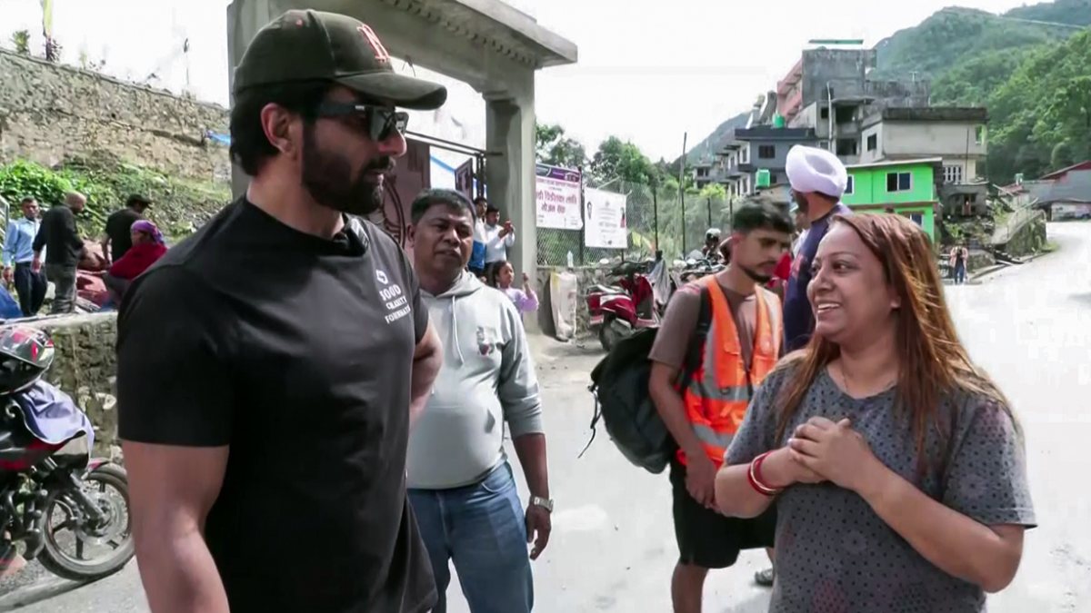 Sonu Sood meets flood survivors in Nepal's Nuwakot