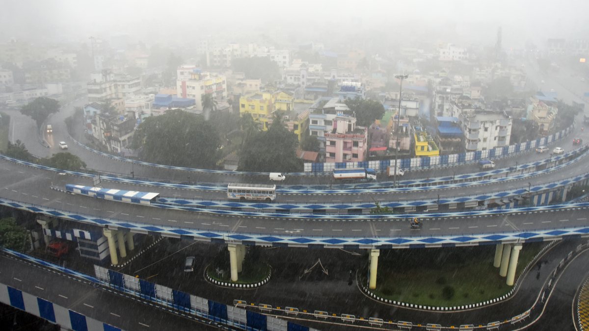 Heavy rainfall drenches Howrah, aerial view shows city
