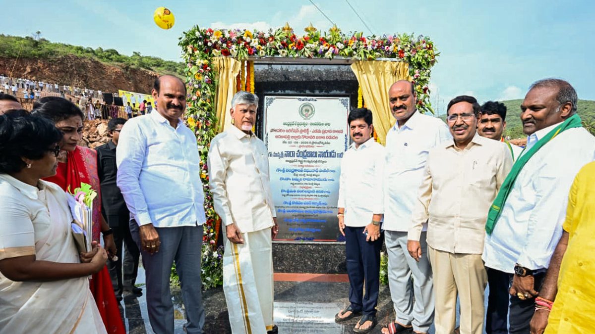 Chandrababu unveils Polavaram Left Main Canal foundation in Andhra Pradesh