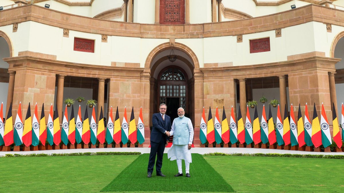 Modi meets Belgian PM De Wever at Hyderabad House