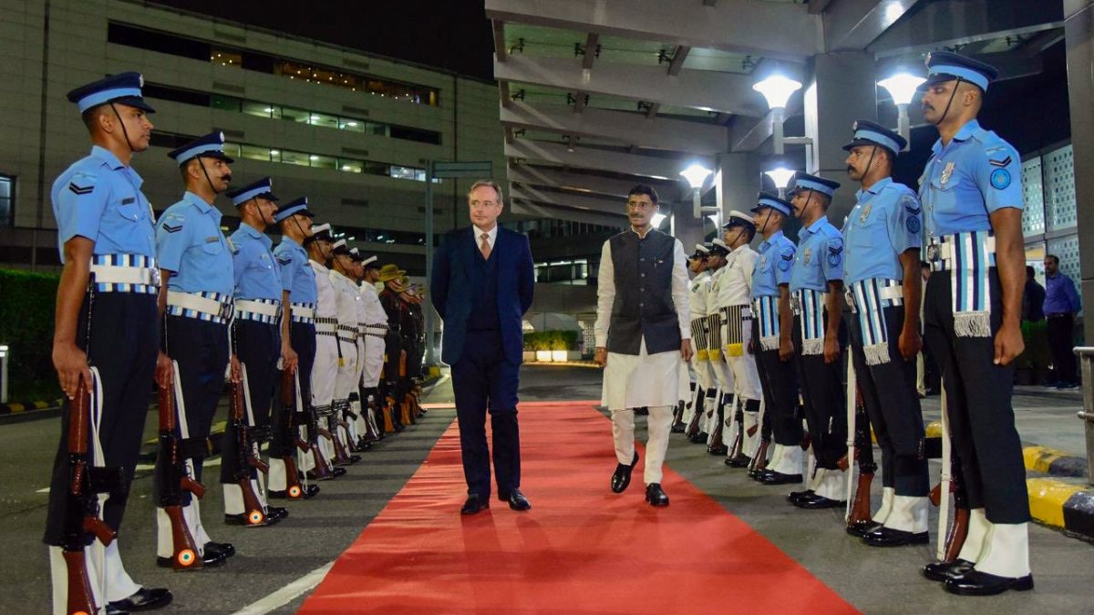 Belgian PM Bart De Wever welcomed in New Delhi