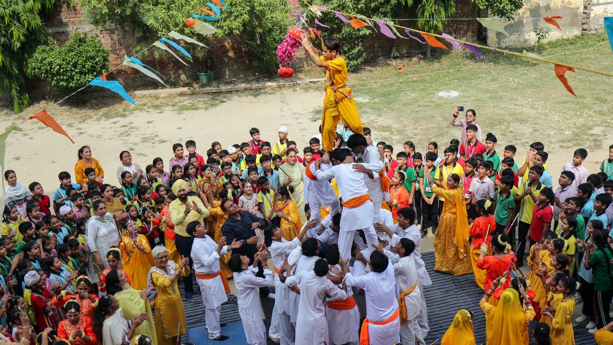 School kids celebrate Janmashtami with Dahi Handi in Amritsar