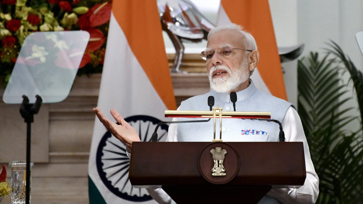 PM Modi addresses joint press meet at Hyderabad House