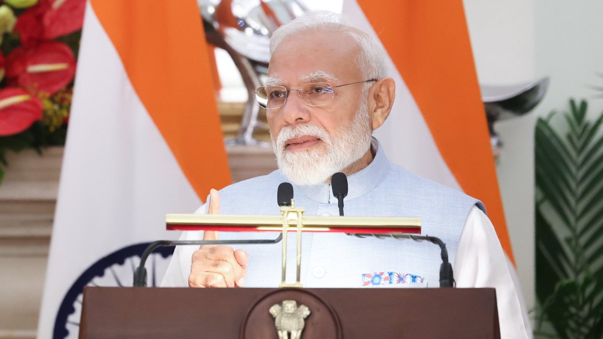 PM Modi addresses joint press meet at Hyderabad House