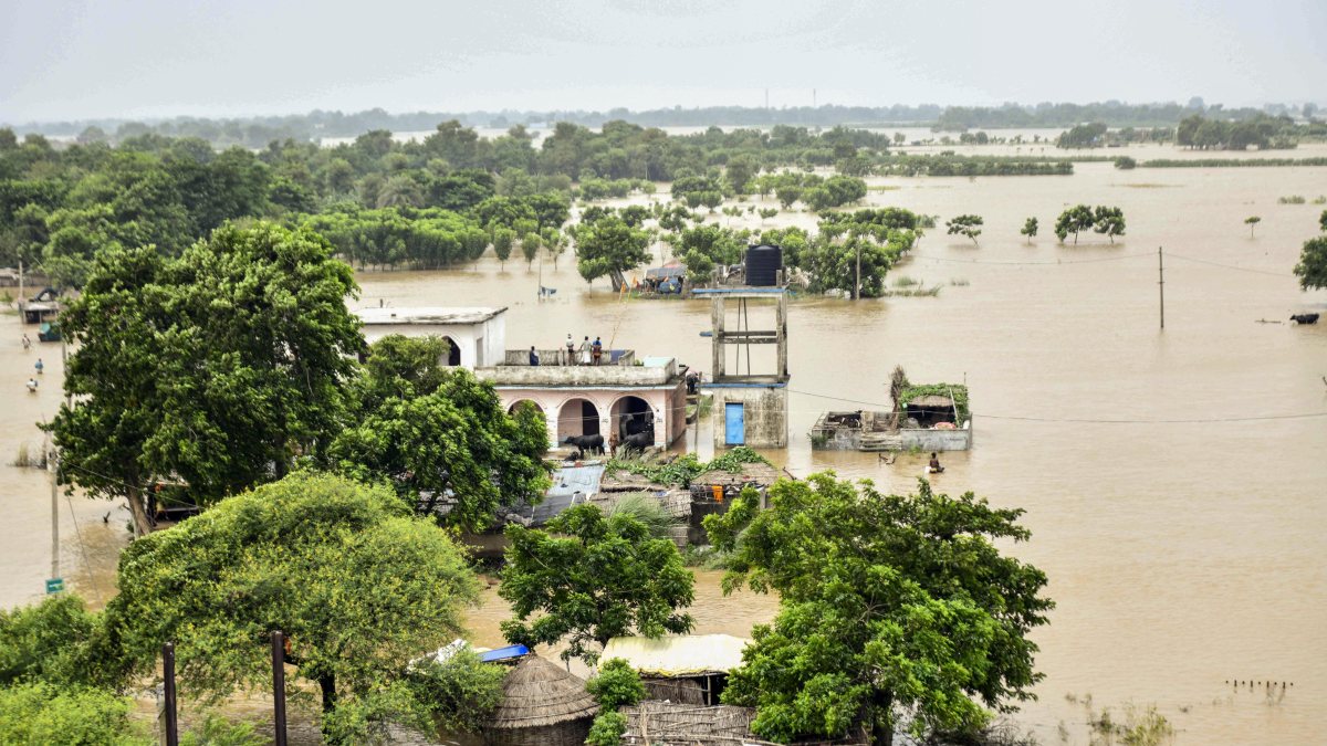 Ganga water level rises, submerges areas in Bihar's Vaishali