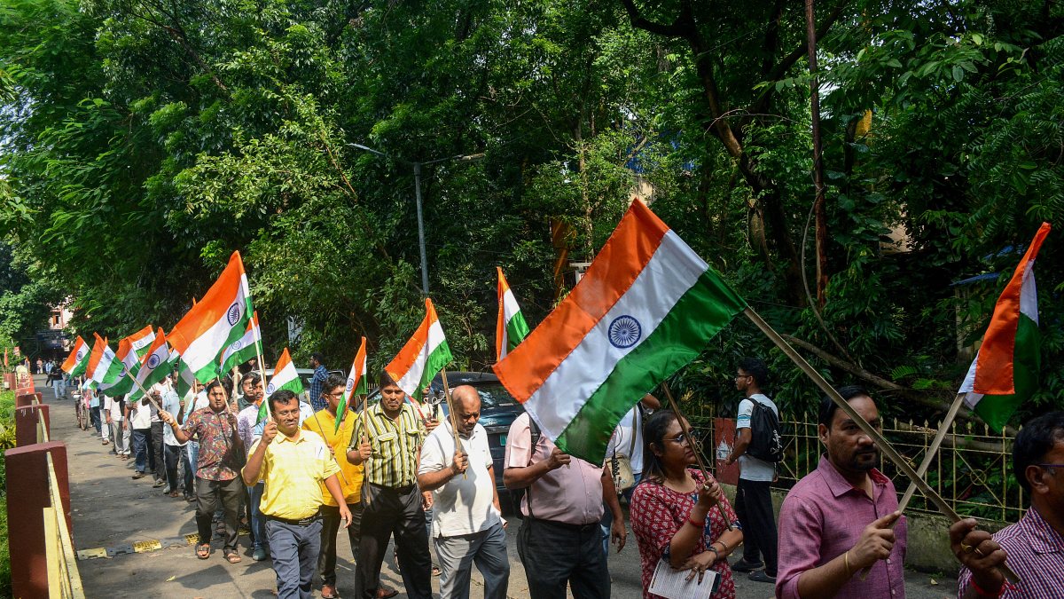 Vande Mataram Yatra held at Jadavpur University