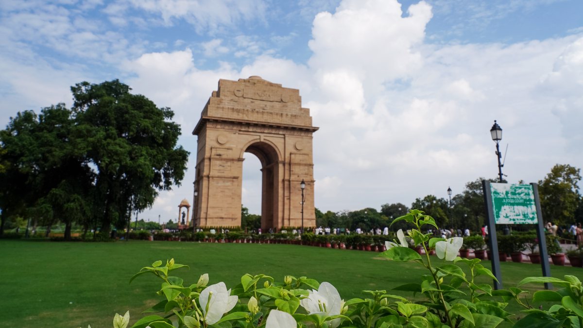 India Gate blooms under overcast Delhi skies