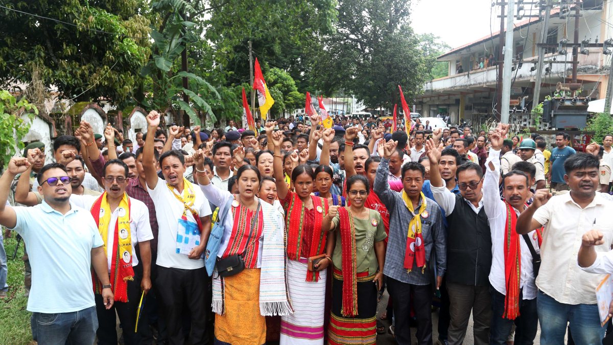 Tipra Motha candidates file nominations for TTAAD polls