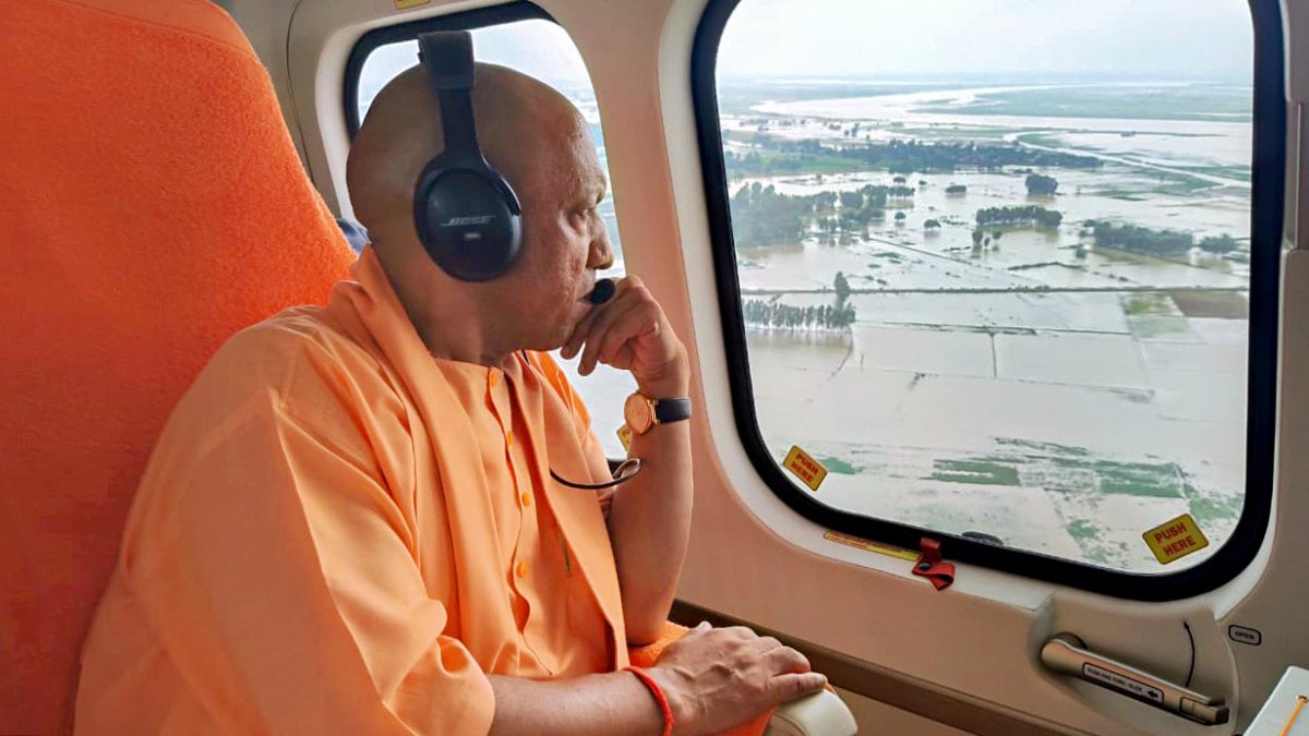 Yogi Adityanath conducts aerial survey of flood-hit Farrukhabad