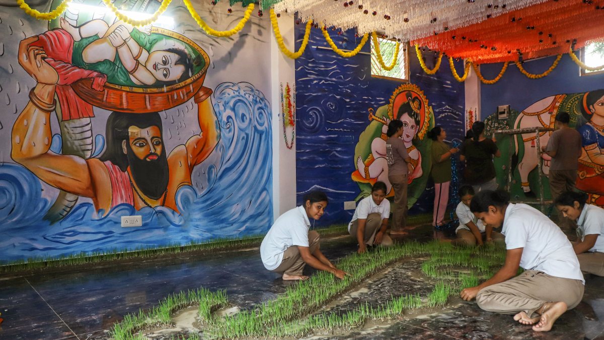 Women decorate Krishna temple ahead of Janmashtami