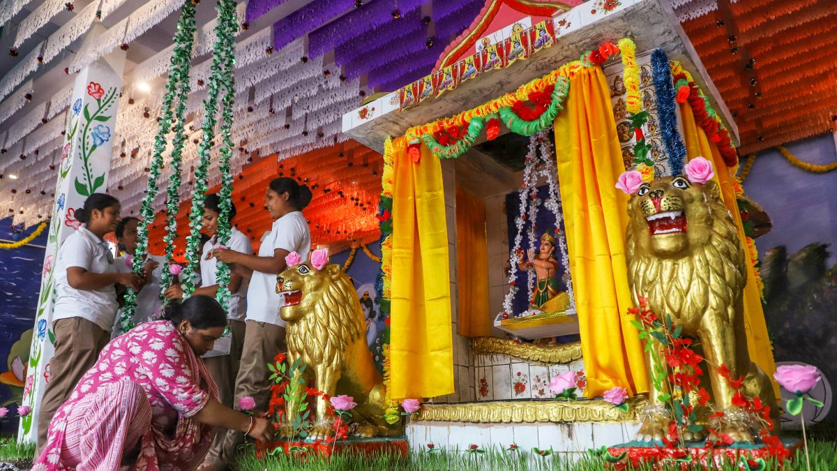 Women decorate Krishna temple ahead of Janmashtami
