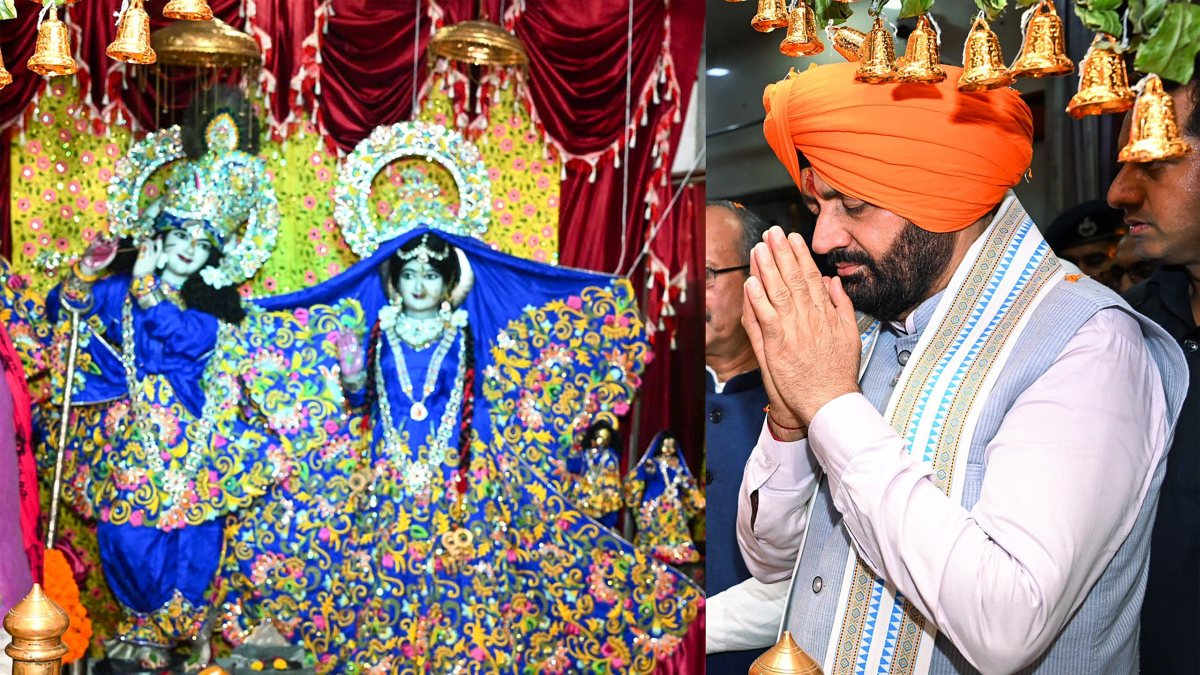 Haryana CM Saini offers prayers at Radha Krishna Temple in Una