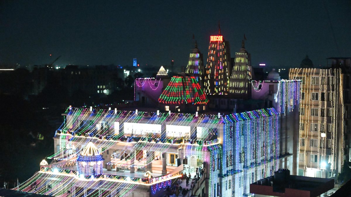 ISKCON temple lit up for Janmashtami in Patna