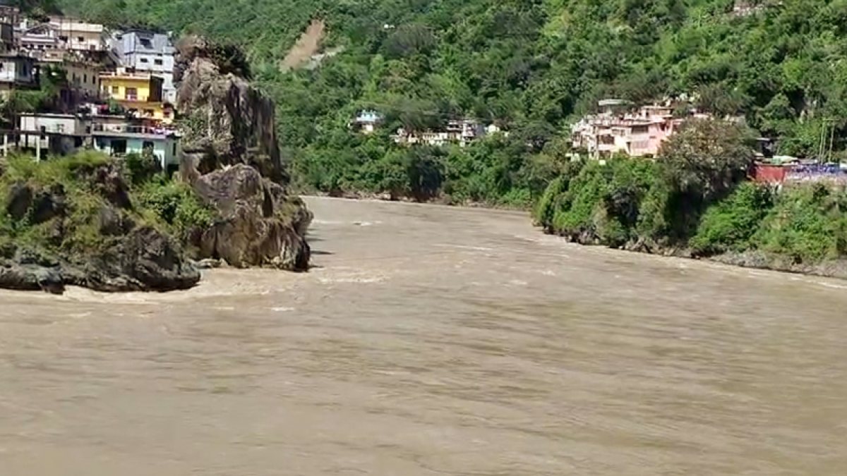 Rising river levels in Rudraprayag after heavy rainfall