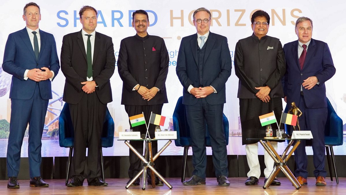 Belgium PM, Goyal, Fadnavis at India-EU trade dialogue in Mumbai