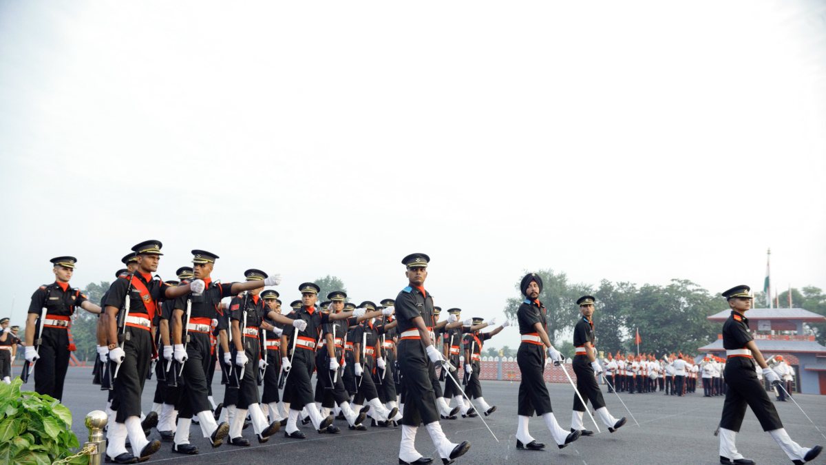 SSC cadets march at Officers Training Academy passing out parade