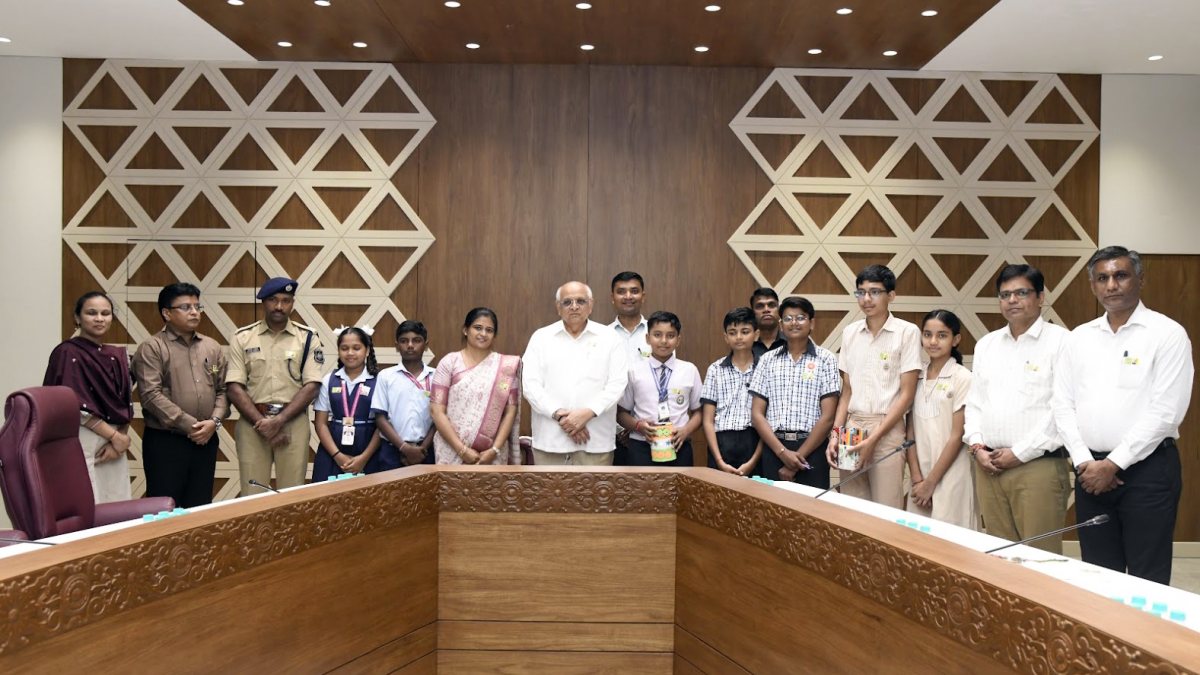 Gujarat CM interacts with students on Teachers' Day in Gandhinagar