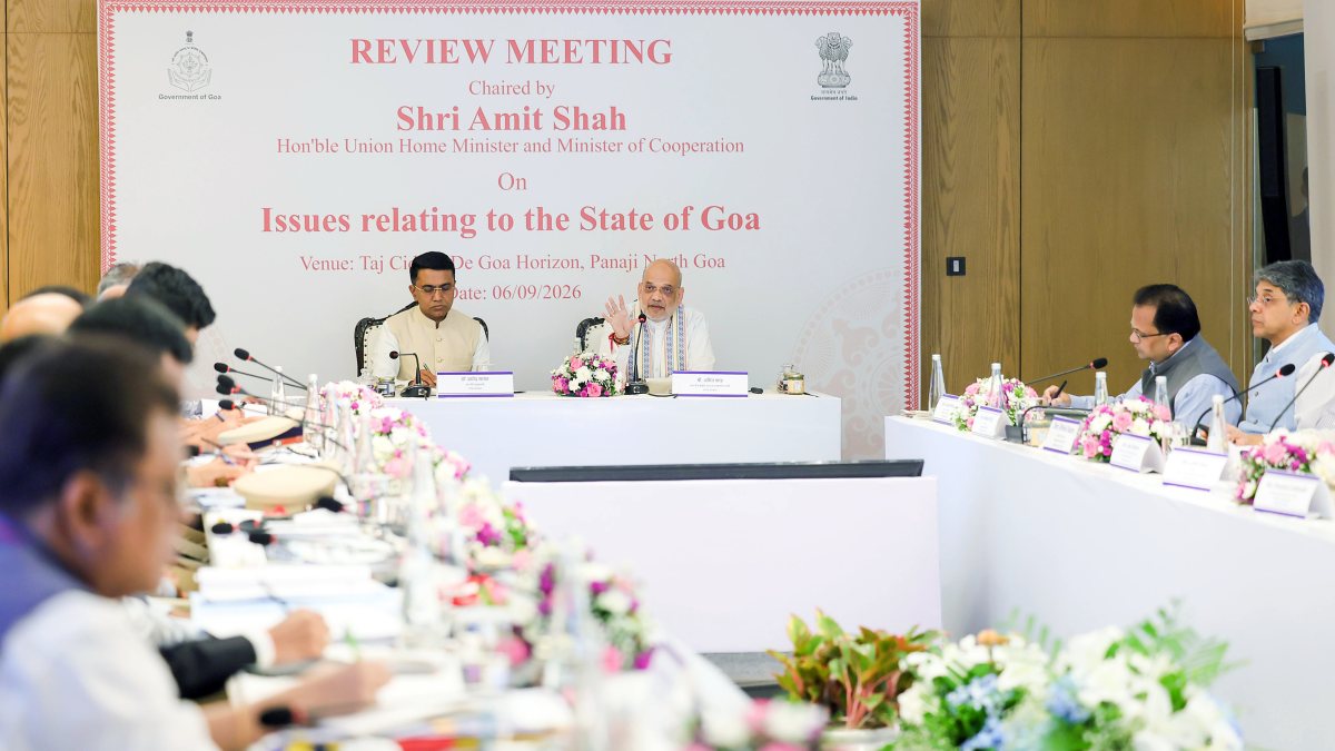 Amit Shah chairs Goa review meeting with CM Sawant