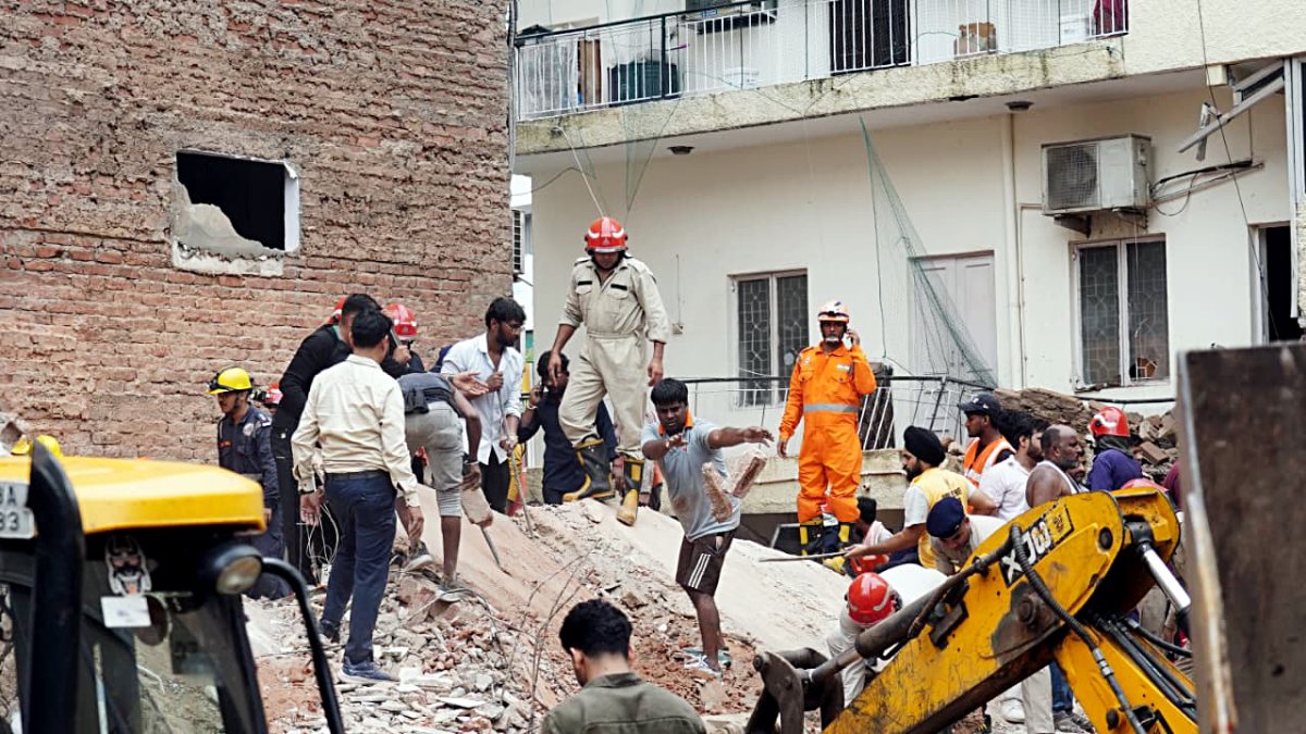 Rescue operations continue after building collapse in South-West Delhi
