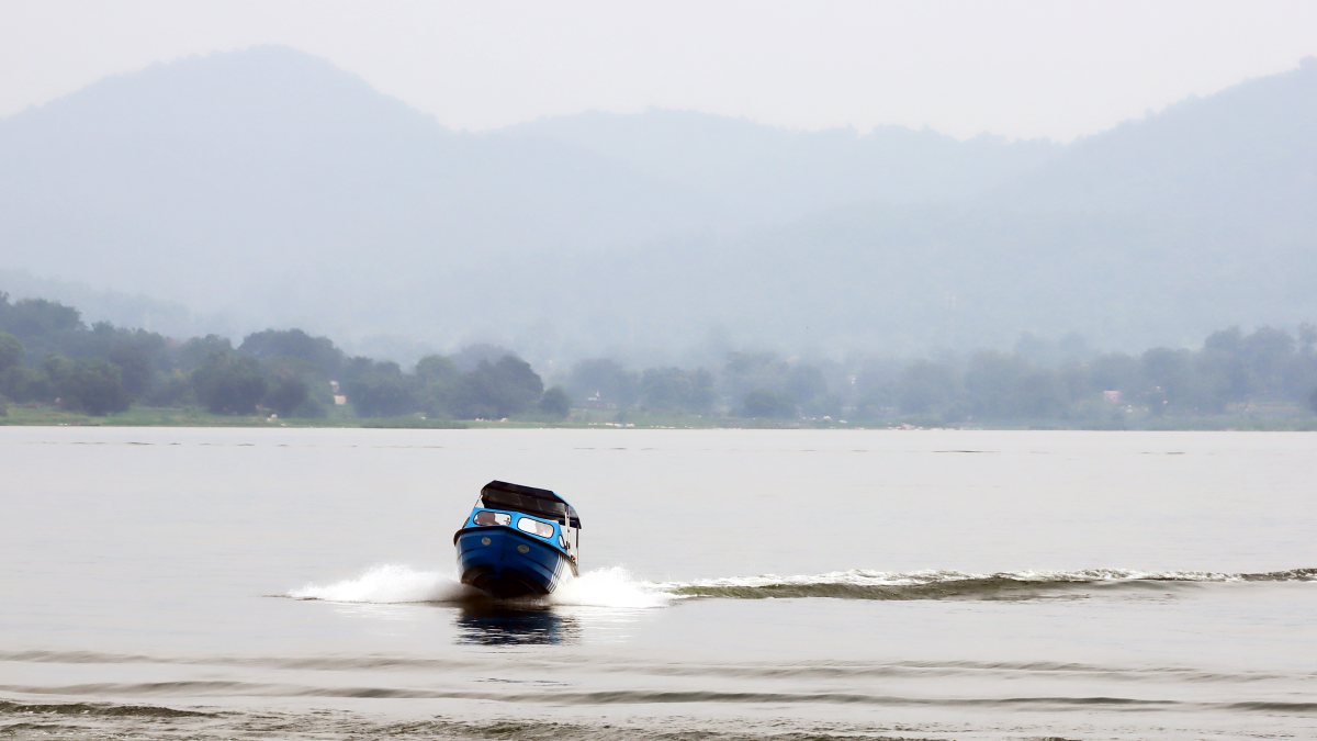 Tourists enjoy boat rides at Patratu Valley lakeside in Ranchi
