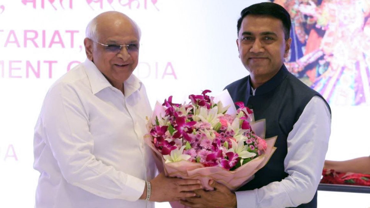 Gujarat CM Bhupendra Patel welcomed in Goa for zonal meet