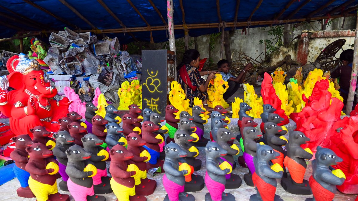 Ganesh idols readied ahead of festival in Patna