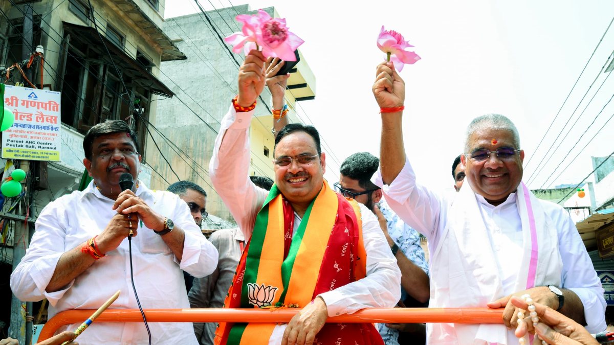 Bhupender Yadav, Bhajanlal Sharma lead BJP roadshow in Alwar