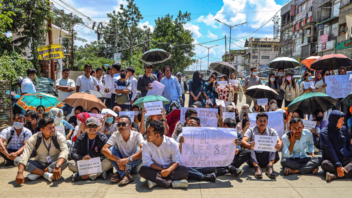 Research scholars protest unpaid fellowships at Dhanamanjuri University