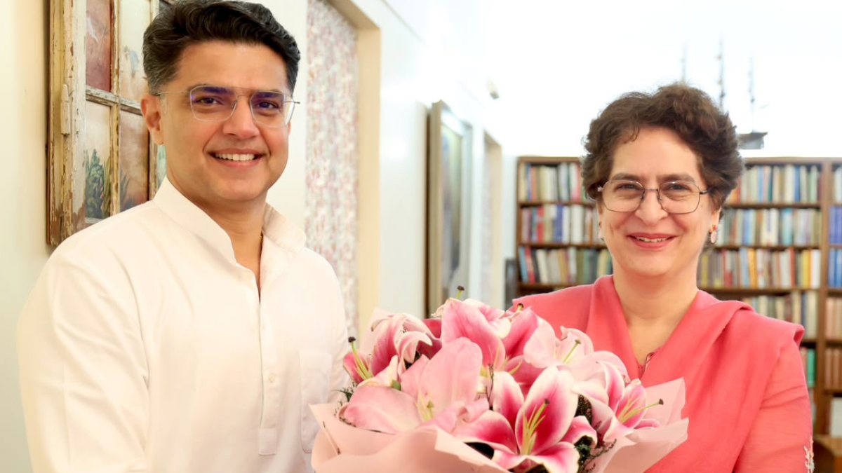 Priyanka Gandhi meets Sachin Pilot at 10 Janpath