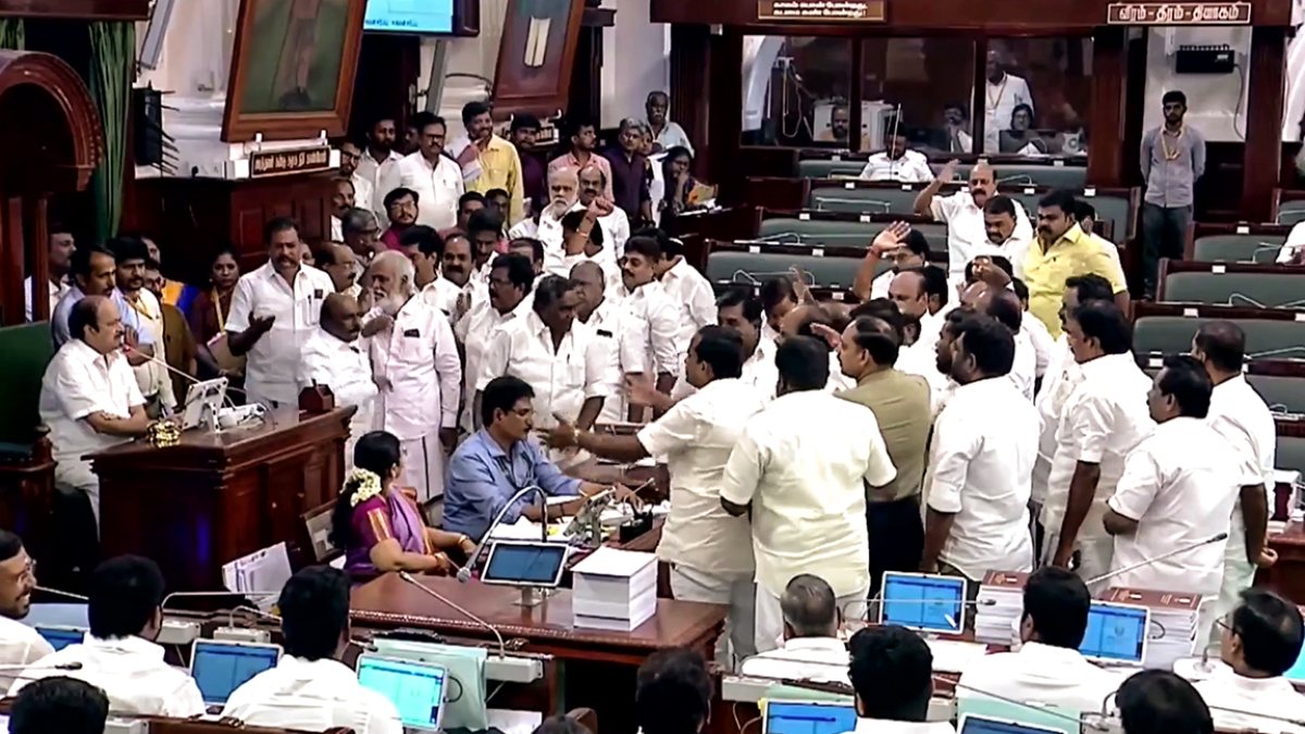 DMK legislators protest over MISA remarks in TN Assembly