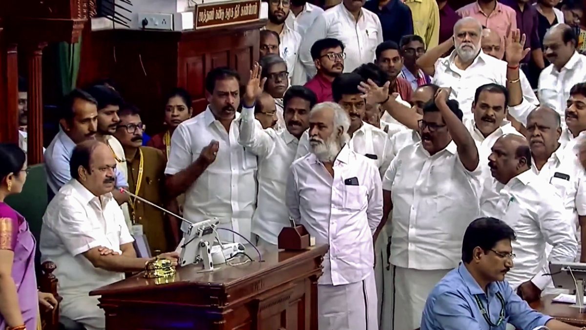 DMK legislators protest over MISA remarks in TN Assembly