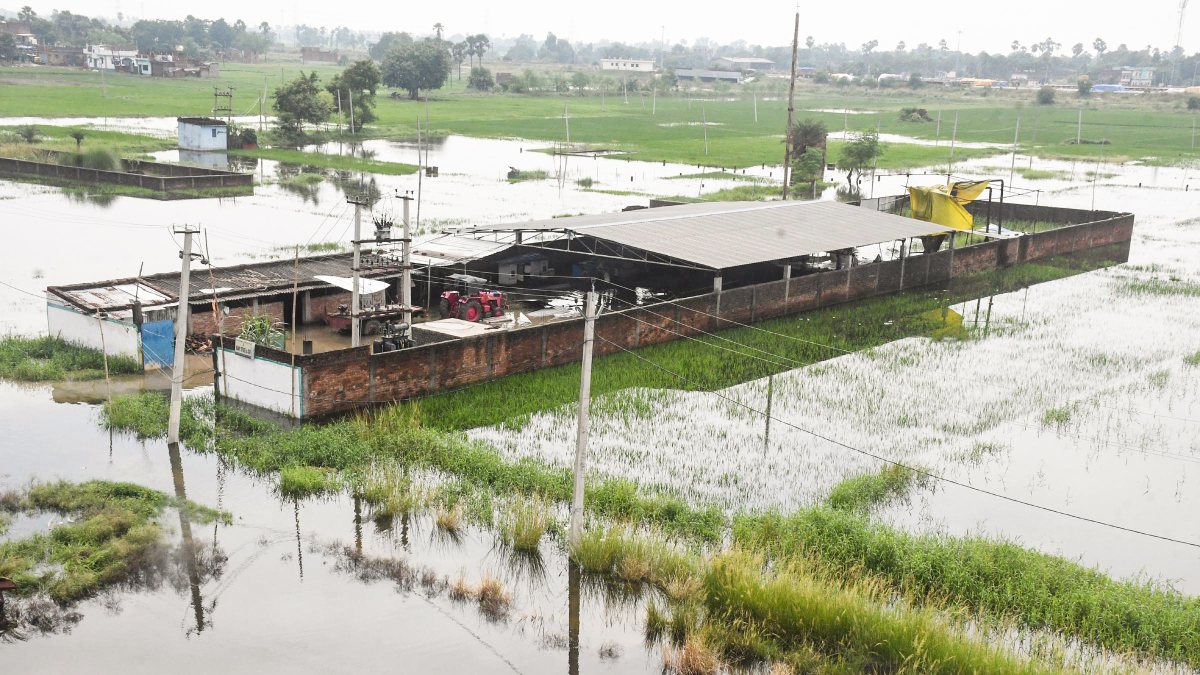 Patna house partially submerged as Punpun River swells