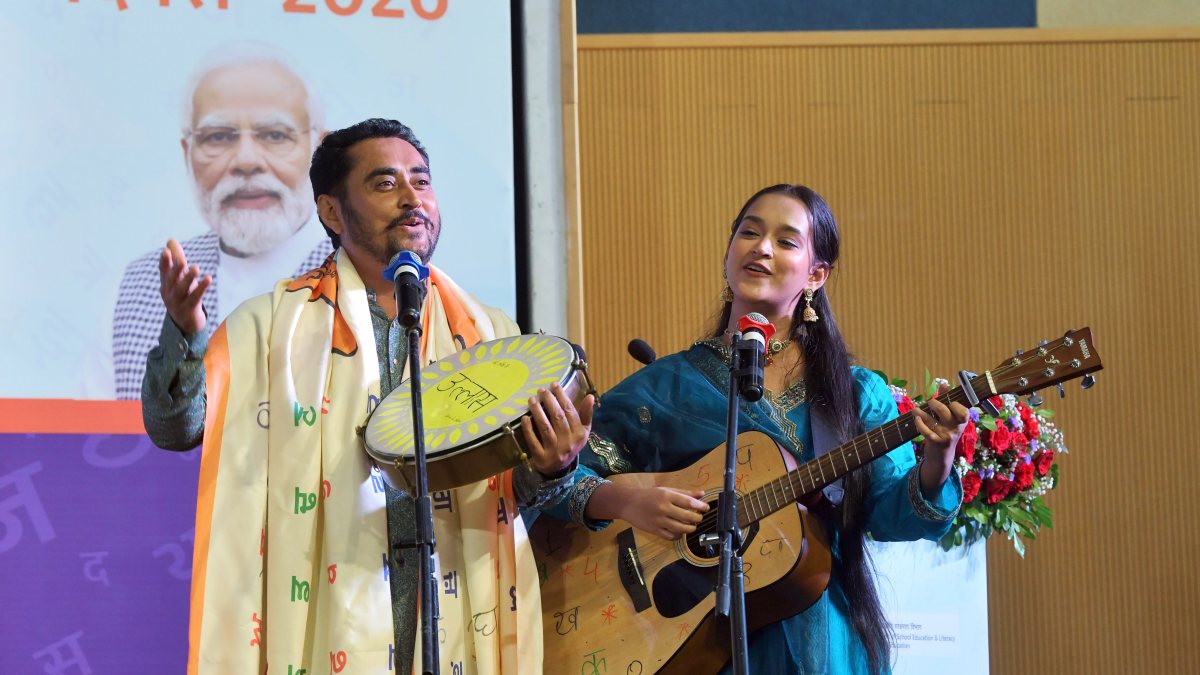 Artists perform at International Literacy Day event in Delhi