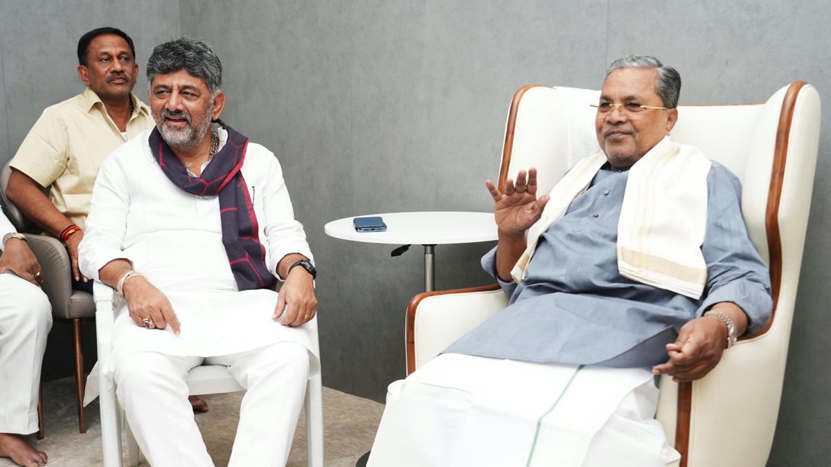 Karnataka CM Shivakumar meets Siddaramaiah in Bengaluru