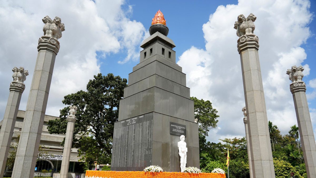Rajnath Singh visits IPKF memorial in Colombo