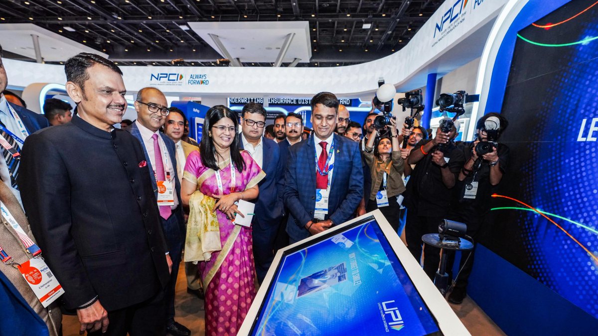 Maharashtra CM Fadnavis inspects Global Fintech Fest 2026 exhibition