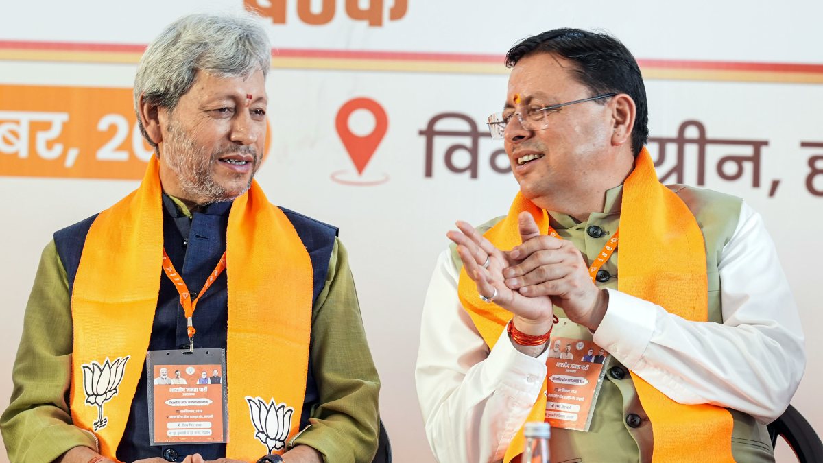 Uttarakhand CMs Dhami and Rawat meet at BJP state executive