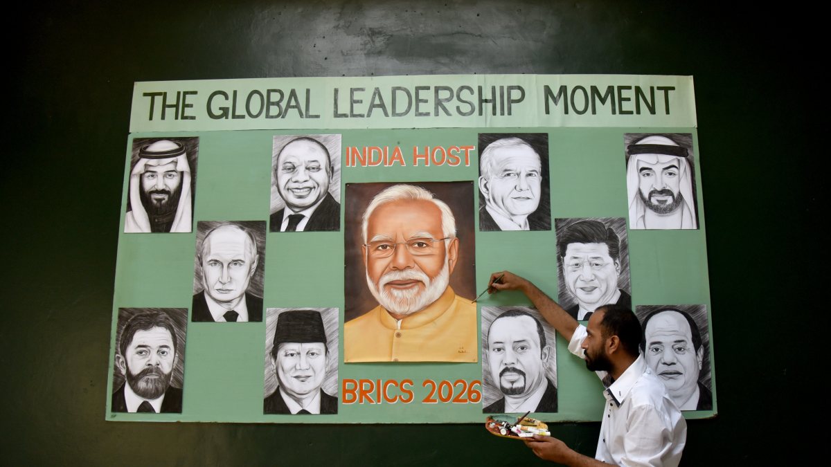 Artist paints Modi and world leaders ahead of BRICS summit