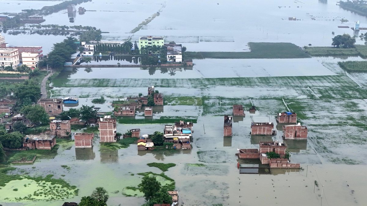 Aerial view of flood-affected Patna after Punpun River rises