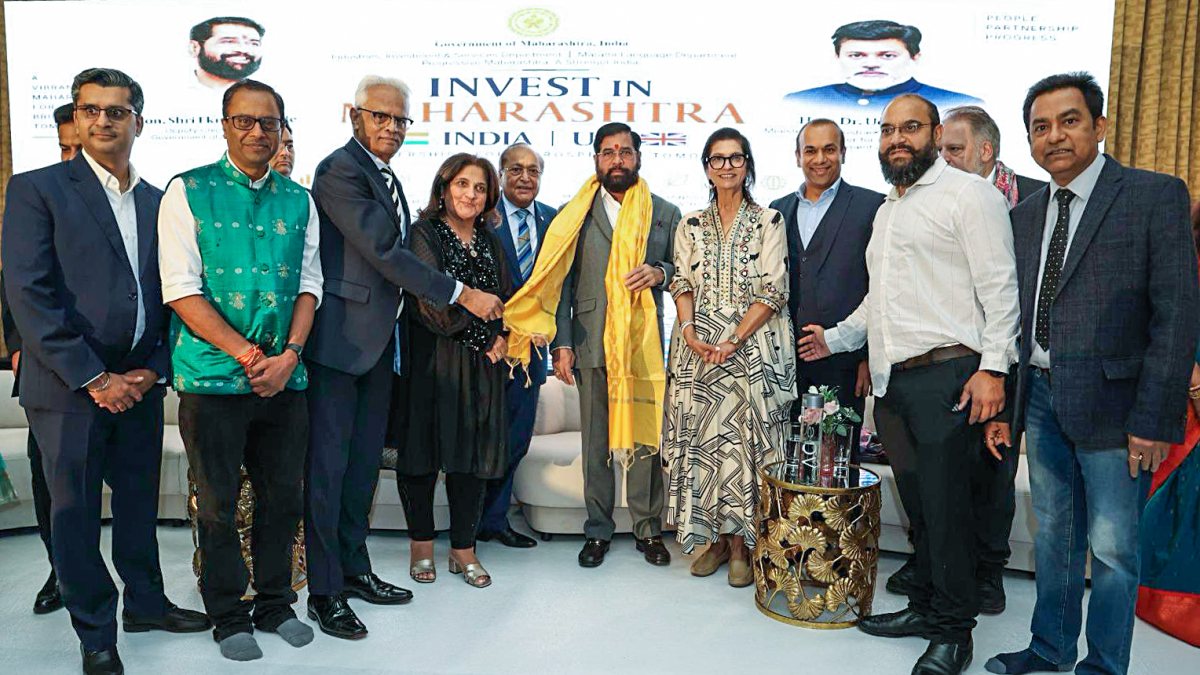 Eknath Shinde meets Indian diaspora at Invest in Maharashtra event in London