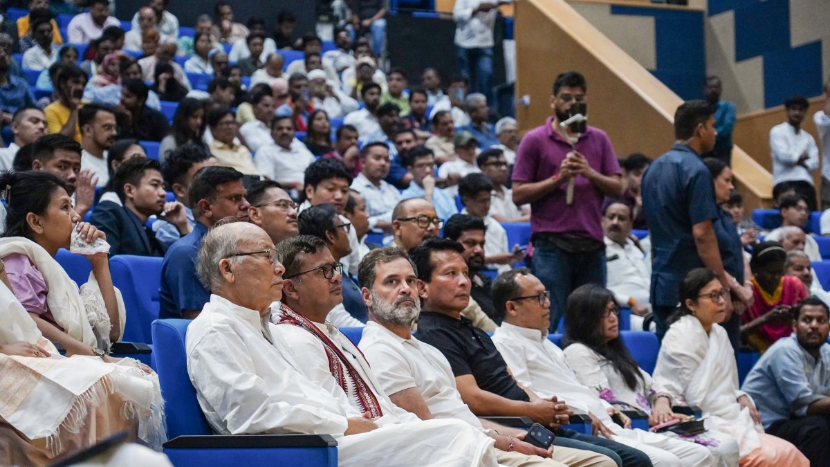 Rahul Gandhi attends memorial for Manipur musician killed in Delhi