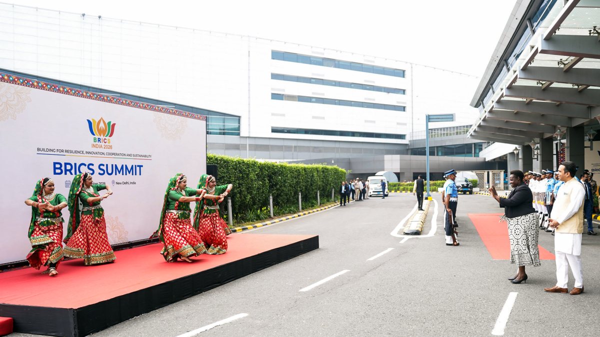 Uganda vice president Jessica Alupo arrives for BRICS Summit 2026 in New Delhi