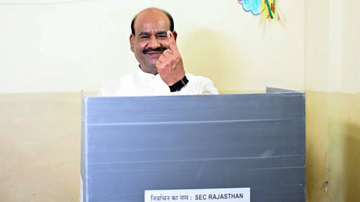 Om Birla votes in Rajasthan civic polls 2026